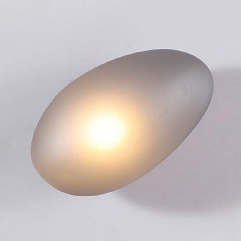 SUENTA Wandlampe Frosted Glass Cobblestone Größe 10-14Zoll 1-Licht Grau Oval