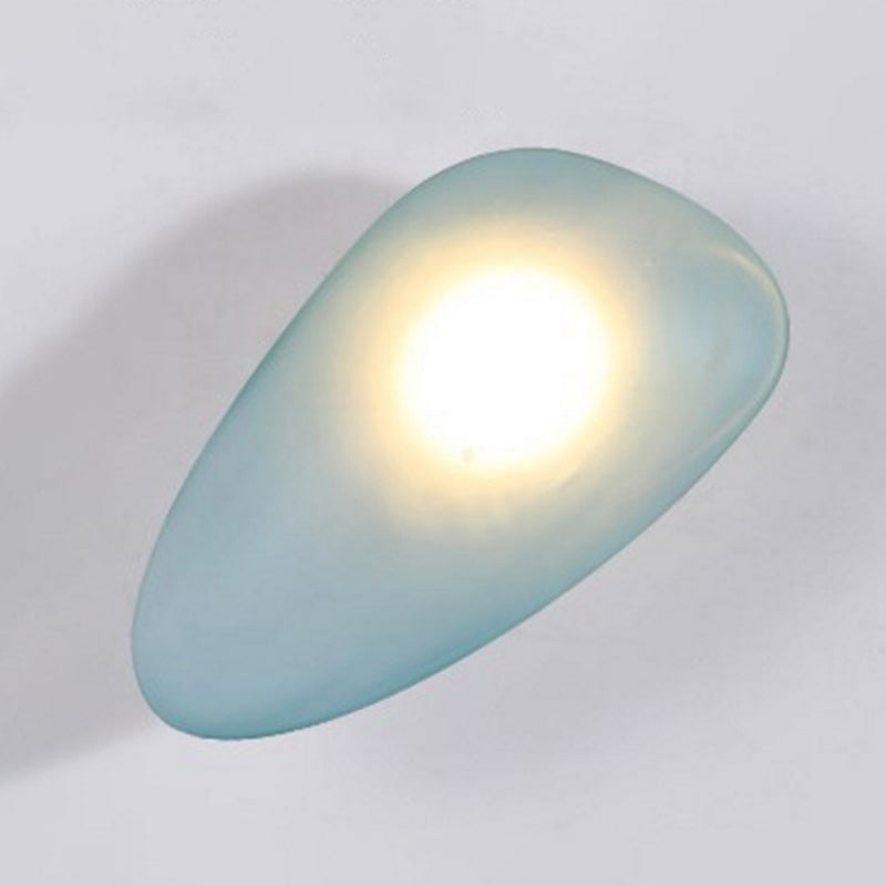 SUENTA Wandlampe Frosted Glass Cobblestone Größe 10-14Zoll 1-Licht Blau Lang Kegel