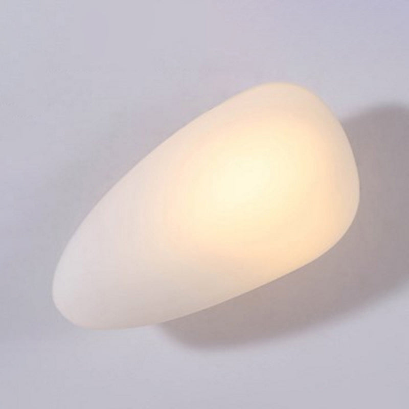 SUENTA Wandlampe Frosted Glass Cobblestone Größe 10-14Zoll 1-Licht Weiß Lang Kegel