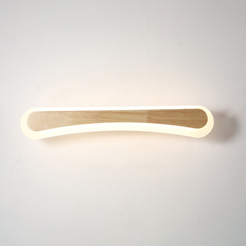 SUENTA Moderne Badezimmer-Wandlampe Holz LED Waschbeckenlampen Holz 31.5" Bogen