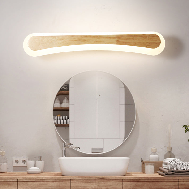 SUENTA Moderne Badezimmer-Wandlampe Holz LED Waschbeckenlampen