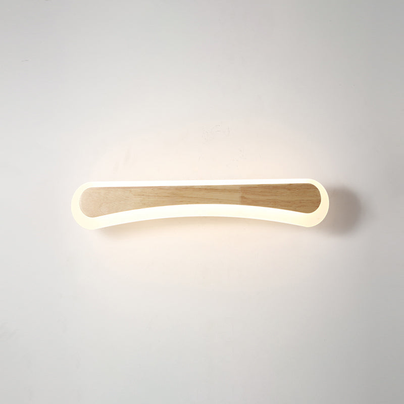 SUENTA Moderne Badezimmer-Wandlampe Holz LED Waschbeckenlampen Holz 16" Bogen