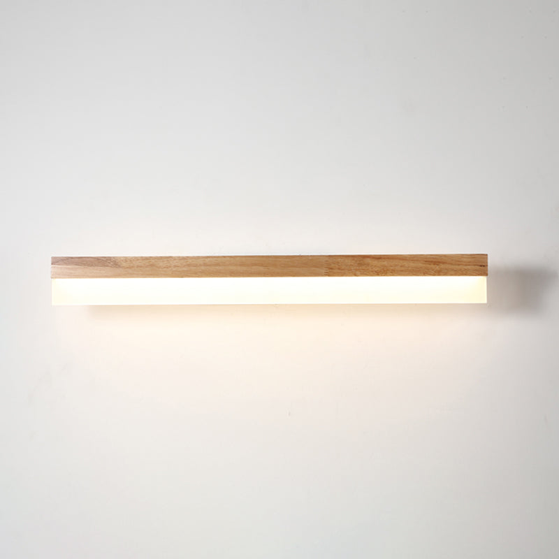 SUENTA Moderne Badezimmer-Wandlampe Holz LED Waschbeckenlampen Holz 31.5" Rechteck