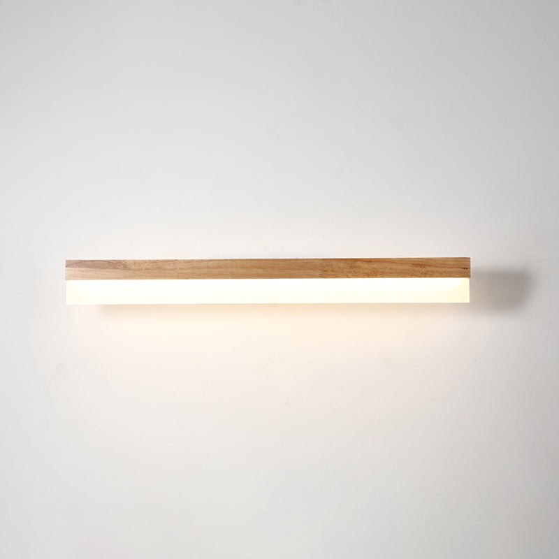 SUENTA Moderne Badezimmer-Wandlampe Holz LED Waschbeckenlampen Holz 23.5" Rechteck