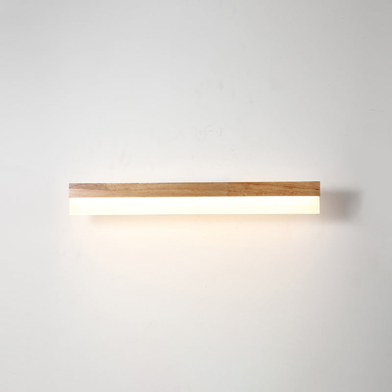 SUENTA Moderne Badezimmer-Wandlampe Holz LED Waschbeckenlampen Holz 16" Rechteck