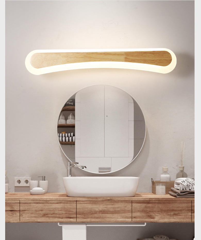 SUENTA Moderne Badezimmer-Wandlampe Holz LED Waschbeckenlampen