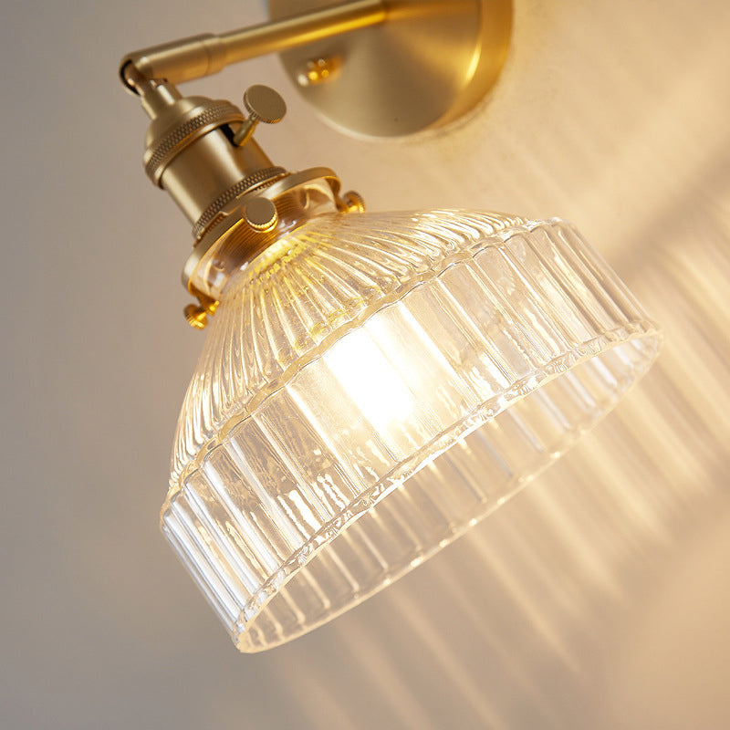 SUENTA Industrielle Wandleuchte Mit Gedrücktem Geripptem Glas