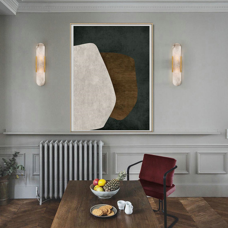 SUENTA Wandleuchte 2 Glühbirnen Kolonial Gold Schwarz Marmor