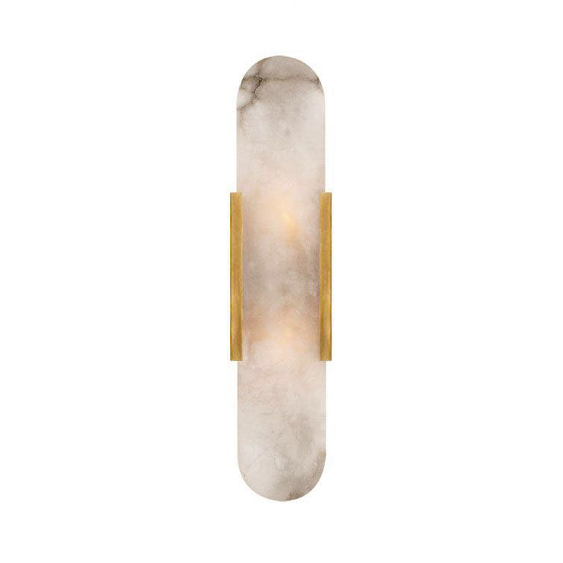 SUENTA Wandleuchte 2 Glühbirnen Kolonial Gold Schwarz Marmor