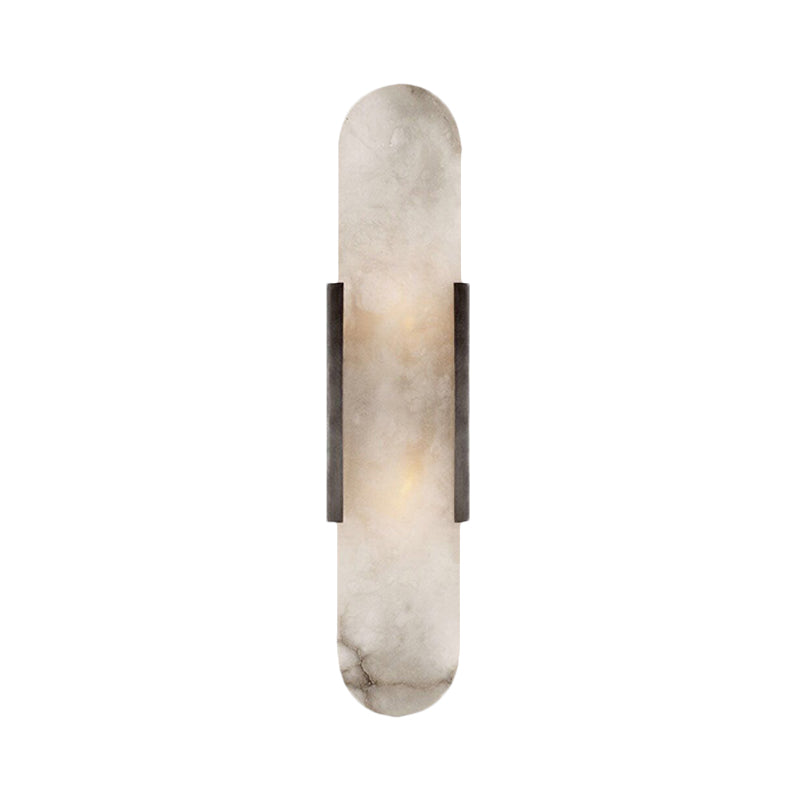 SUENTA Wandleuchte 2 Glühbirnen Kolonial Gold Schwarz Marmor