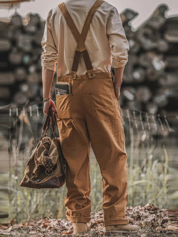 SUENTA Entenarbeit Latzhose 100% Baumwolle Gerade Silhouette - Overall