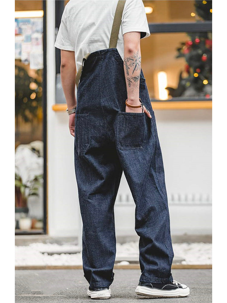 SUENTA Herren Amerikanischer Retro-Stil Navy Deck Overall