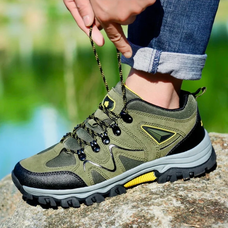 SUENTA Herren Schnüren Wander Schuhe Robuste Funktionale Lösung - Laufschuhe Grün