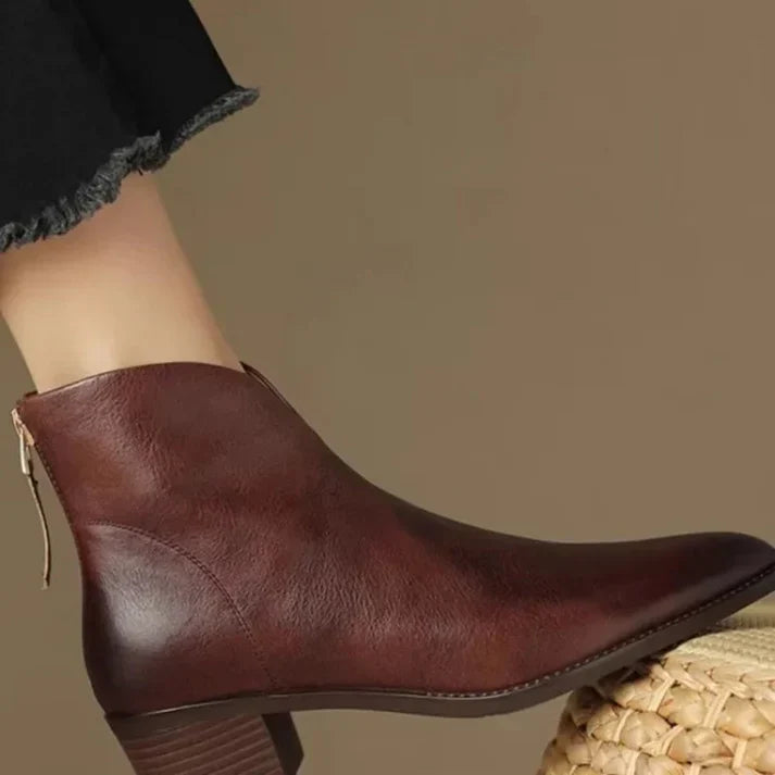 SUENTA Jorjo Damen Stiefeletten - Spitz, Leder mit Reißverschluss