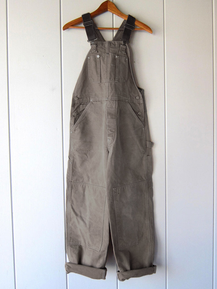 SUENTA Damen Canvas Latzhose – Robuster Overall mit Verstellbaren Trägern und Brusttasche Sandstein