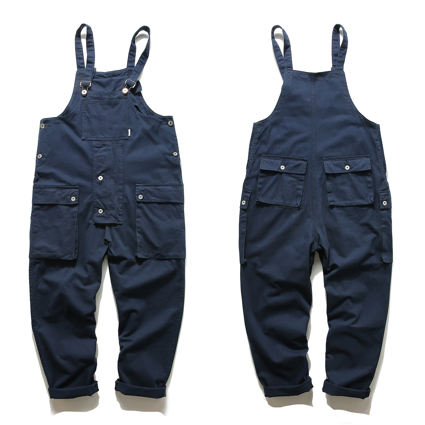 SUENTA Unisex Baggy Big Pockets Arbeitsoverall Baumwolle Oversized - Overall Marineblau