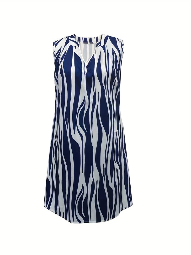 SUENTA Damen Ärmelloses Mini Kleid – Luftiges Sommerkleid mit Streifen
