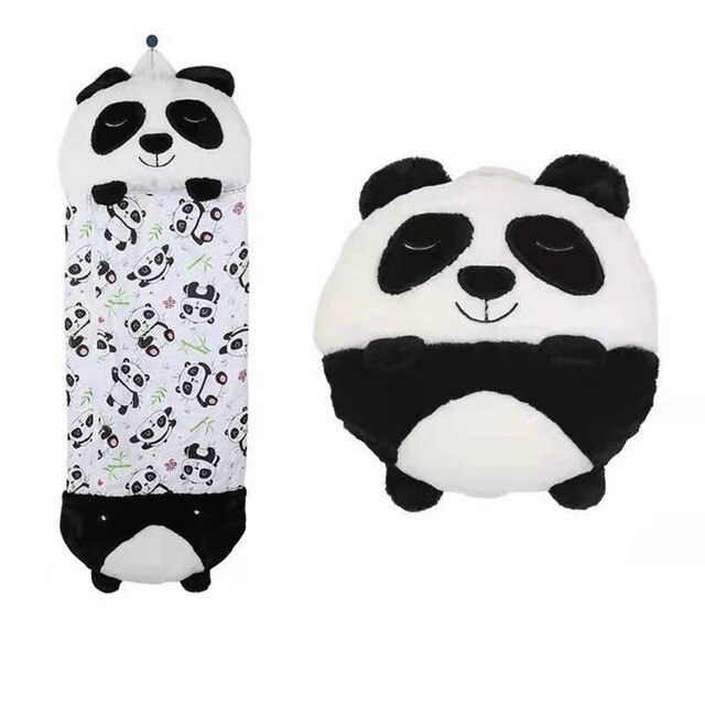 SUENTA 3-In-1 Kissen Schlafsack Kuschelspielzeug Für Kinder Panda