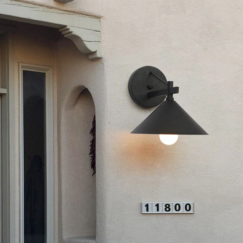 SUENTA Wandlampe Metallkegel Vintage Außenwandleuchte Schwarz Schwarz