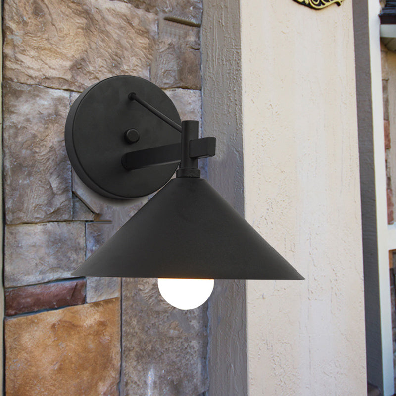 SUENTA Wandlampe Metallkegel Vintage Außenwandleuchte Schwarz