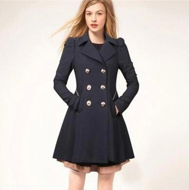 SUENTA Damen Eleganter Trenchcoat Stilvolle Outfits Eleganz