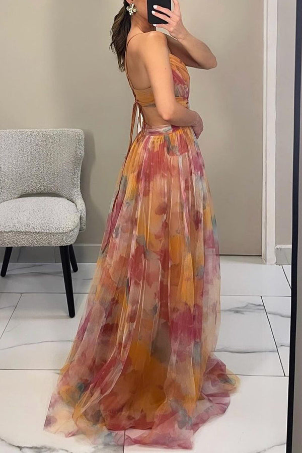 SUENTA Damen Maxi Kleid – Atemberaubendes Kleid mit V-Ausschnitt für Hochzeitsgäste