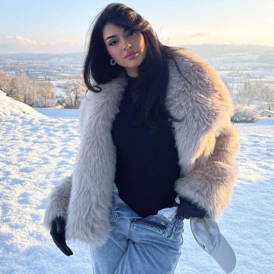 SUENTA Damen Plüsch-Wintermantel aus Kunstfell Wärme Komfort Mantel