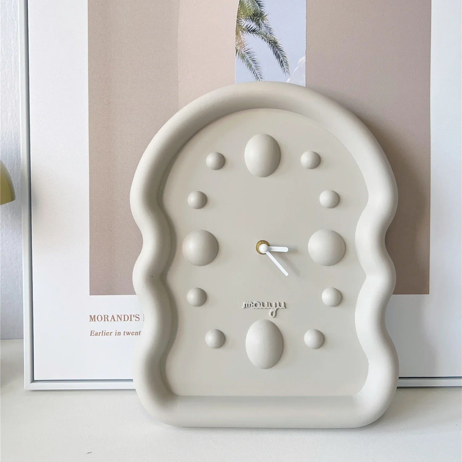 SUENTA Wanduhr 3D Wildleder Koreanischer Stil Harzverarbeitung