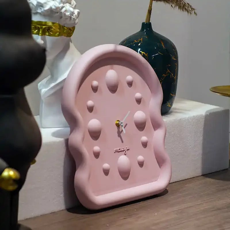 SUENTA Wanduhr 3D Wildleder Koreanischer Stil Harzverarbeitung