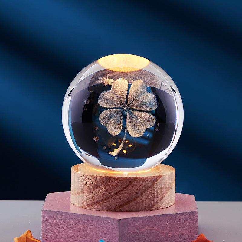 SUENTA 3D Glow Kristall Zauberlampe 3D-Effekt Stimmungsvollen Licht Seidenblattgras