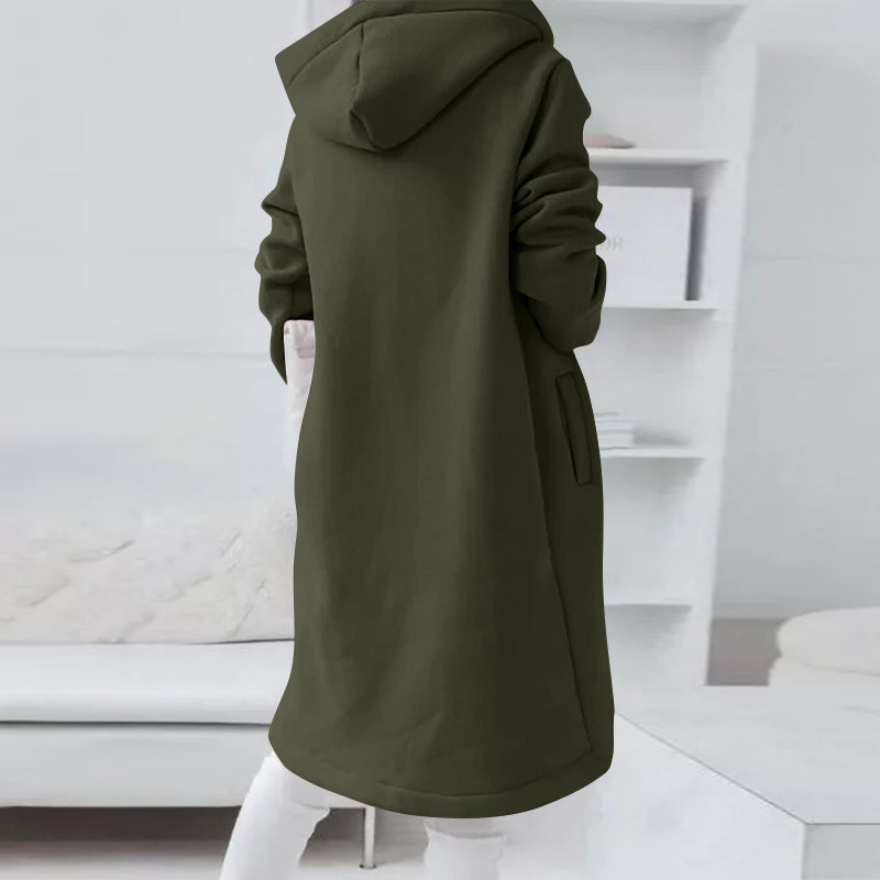 SUENTA Damenjacke mit Reißverschluss und Kapuze Lässig Komfortabel - Winterjacke Damen Grün