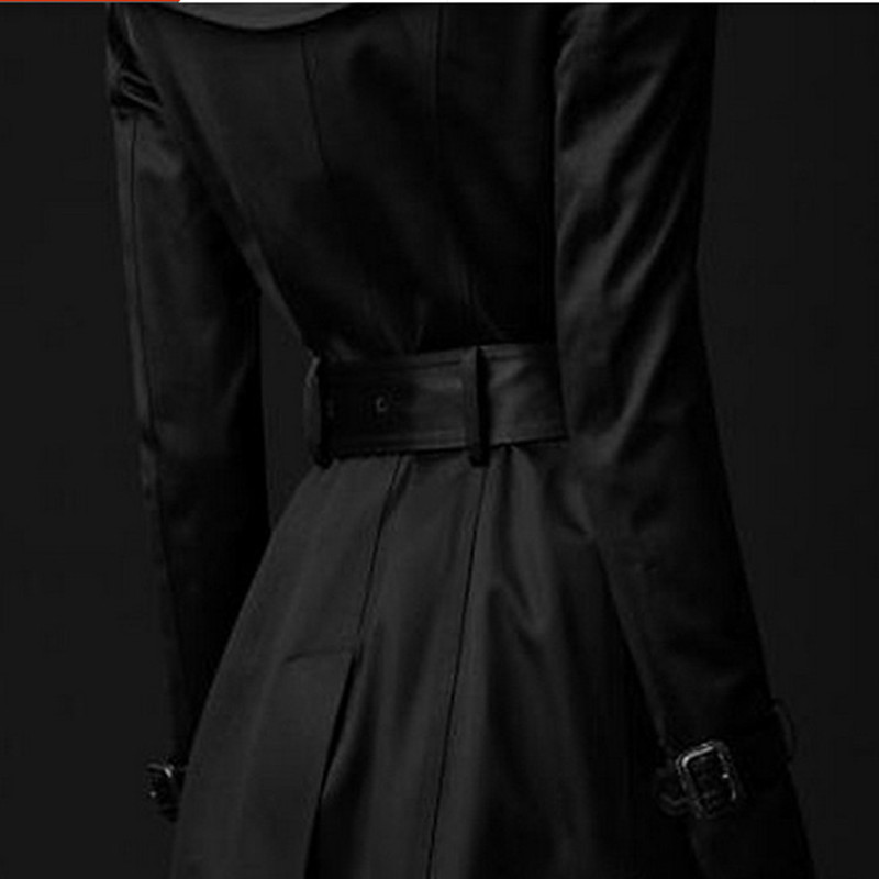 SUENTA Damen Schlanke Trenchcoat mit Doppelknopfverschluss