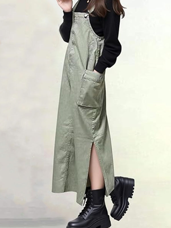 SUENTA Damen Overall Kleid – Lässiger Einteiler mit Seitenschlitzen und Eleganter Optik