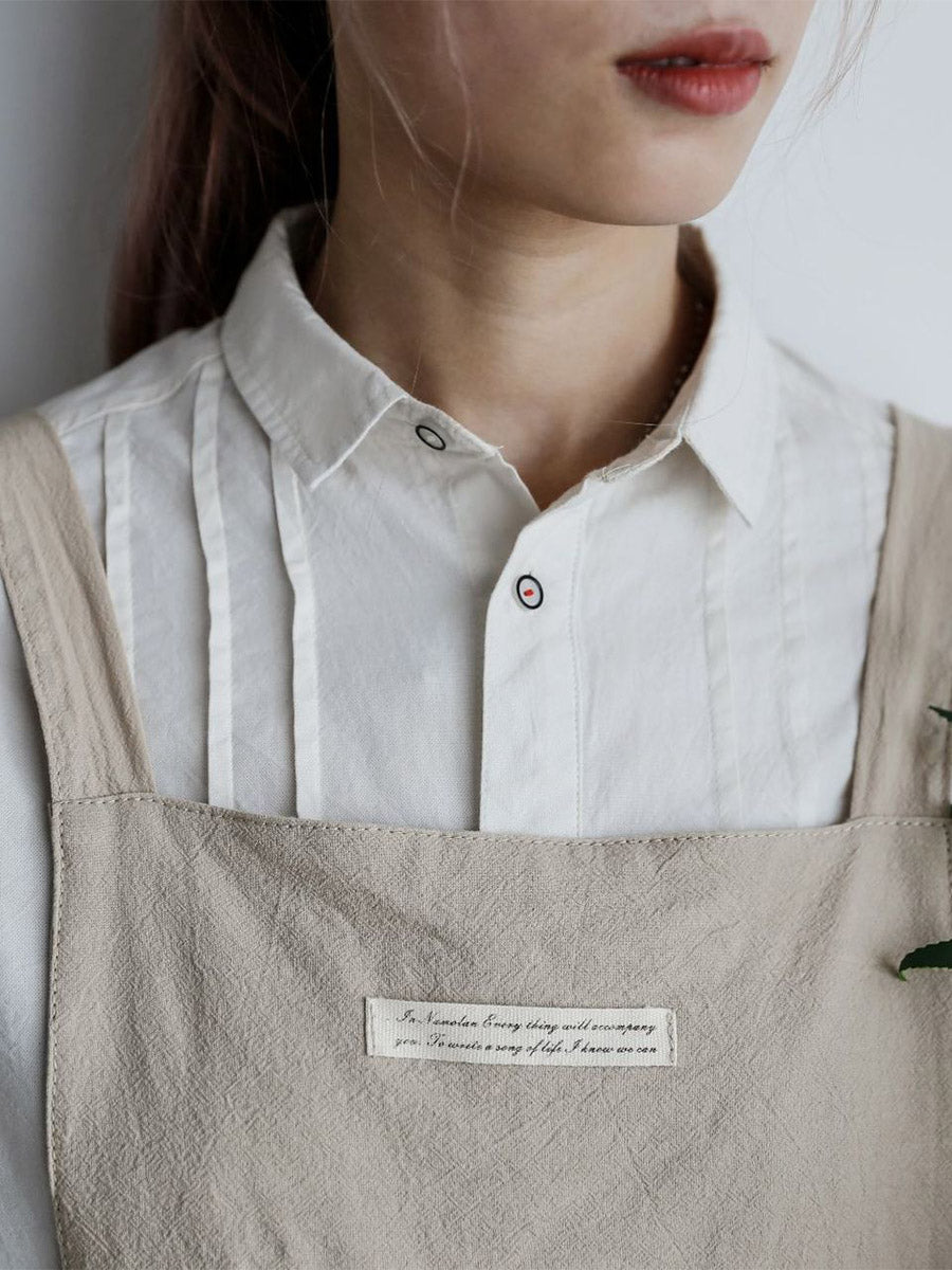 SUENTA Damen Baumwoll Overall – Faltenschürze mit Seitentaschen für Freizeit