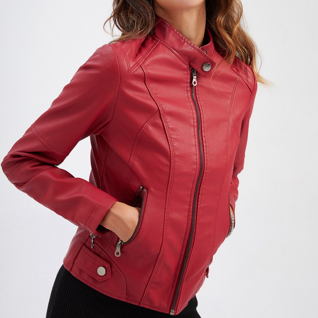 SUENTA Damen-Jacke Stilvolle Reißverschlusstaschen Charmant