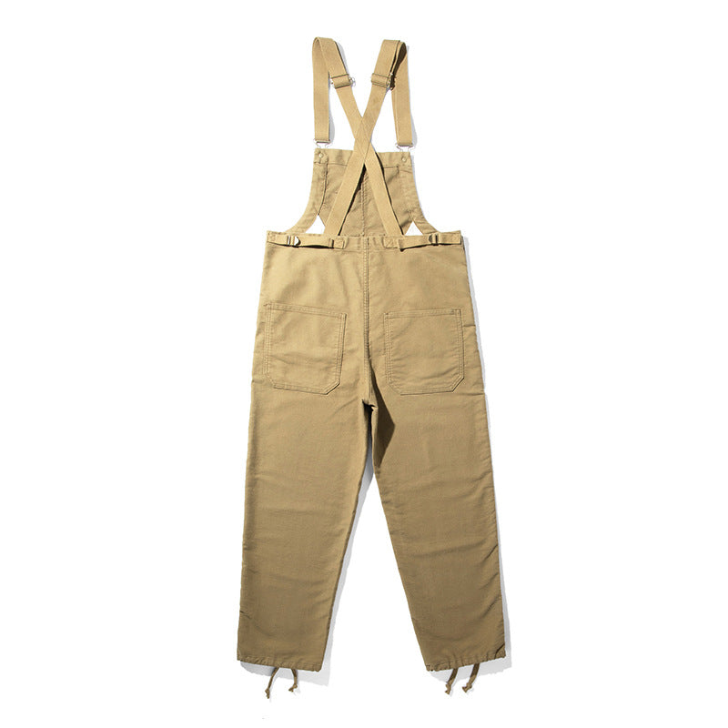 SUENTA Unisex Moleskin Latzhose – Overall mit Zugband und Praktischer Frontklapptasche