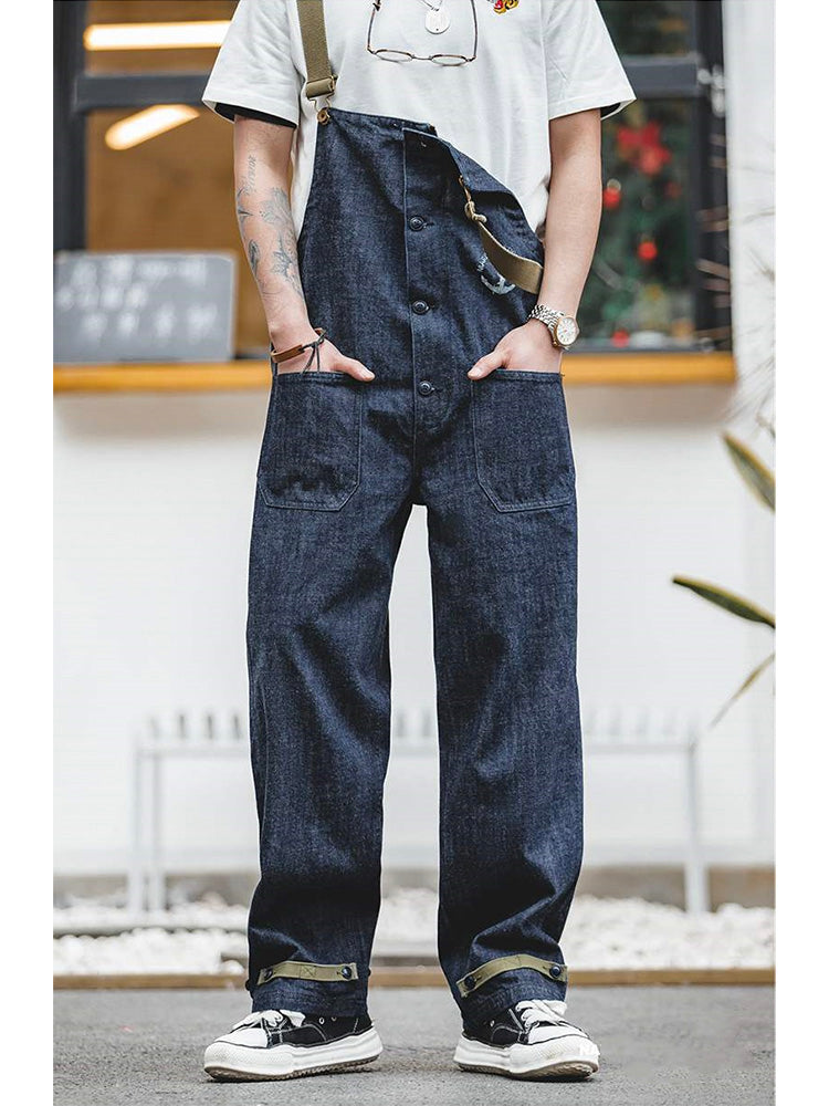 SUENTA Herren Amerikanischer Retro-Stil Navy Deck Overall
