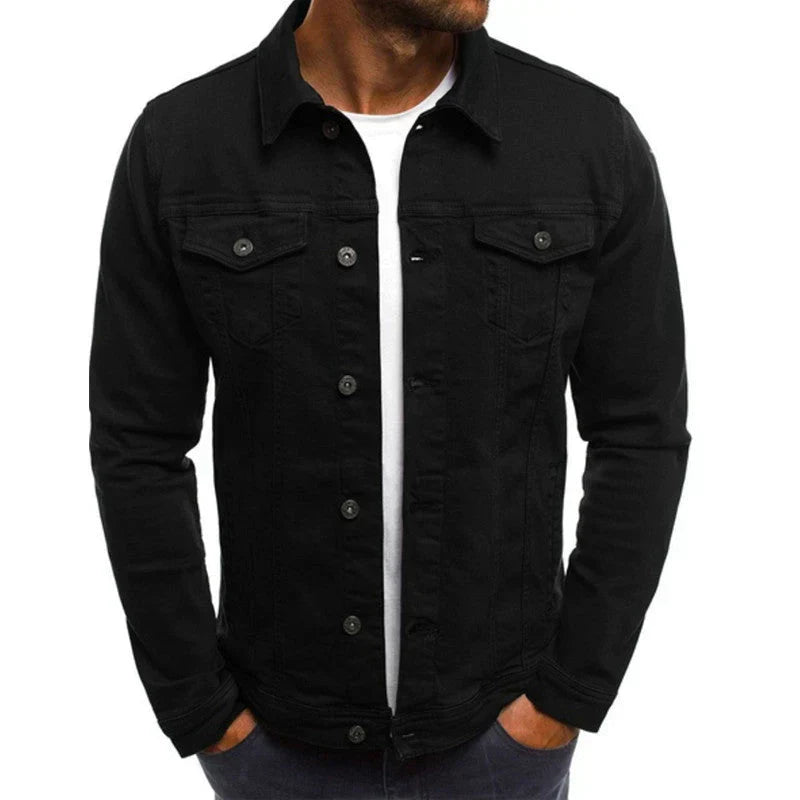 SUENTA Herren Button-Down-Jacke Look Eleganz Funktionalität Schwarz