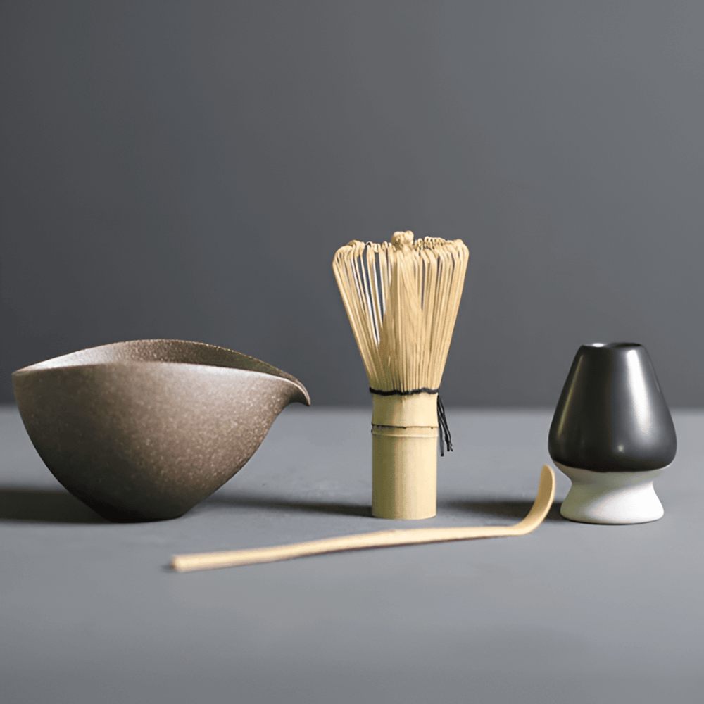 SUENTA 4-Teiliges Japanisches Matcha-Set Hellbraun