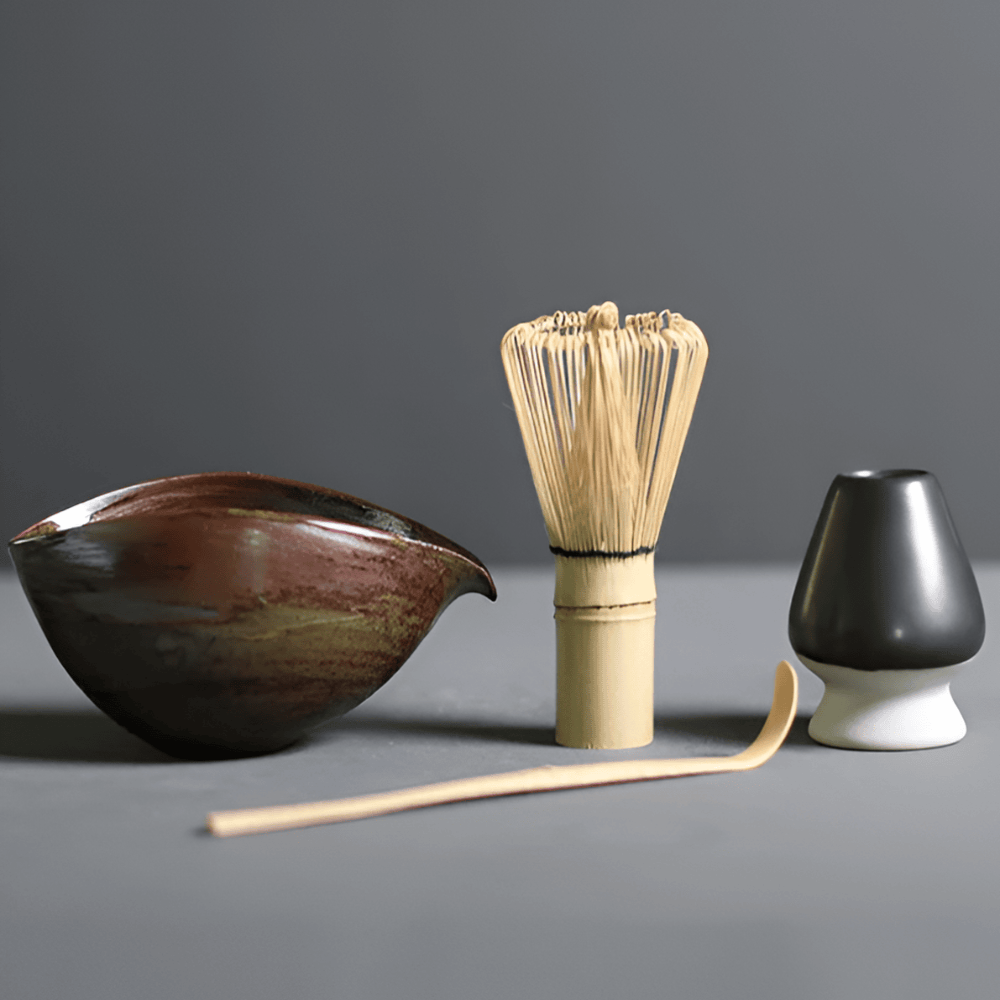 SUENTA 4-Teiliges Japanisches Matcha-Set Braun
