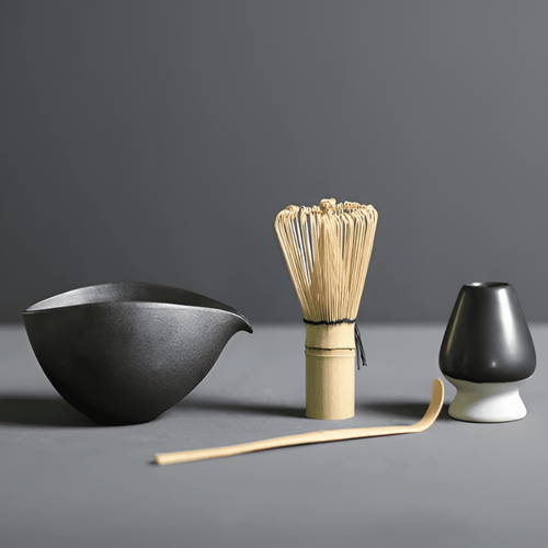 SUENTA 4-Teiliges Japanisches Matcha-Set Schwarz