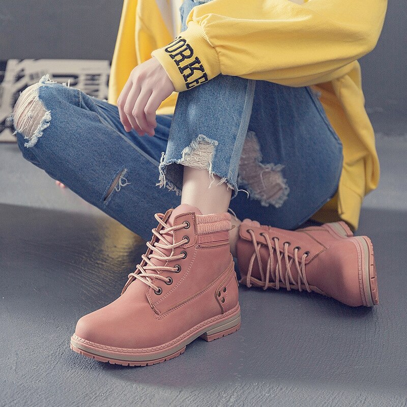 SUENTA Damen Stiefel Winterschuhe Sneakers Design Komfort Alltag - Winterstiefel Rosa