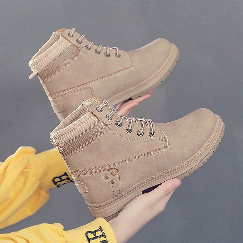 SUENTA Damen Stiefel Winterschuhe Sneakers Design Komfort Alltag - Winterstiefel Beige