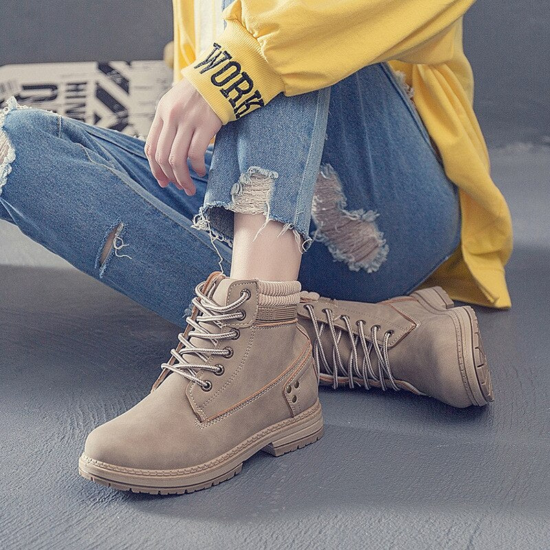 SUENTA Damen Stiefel Winterschuhe Sneakers Design Komfort Alltag - Winterstiefel