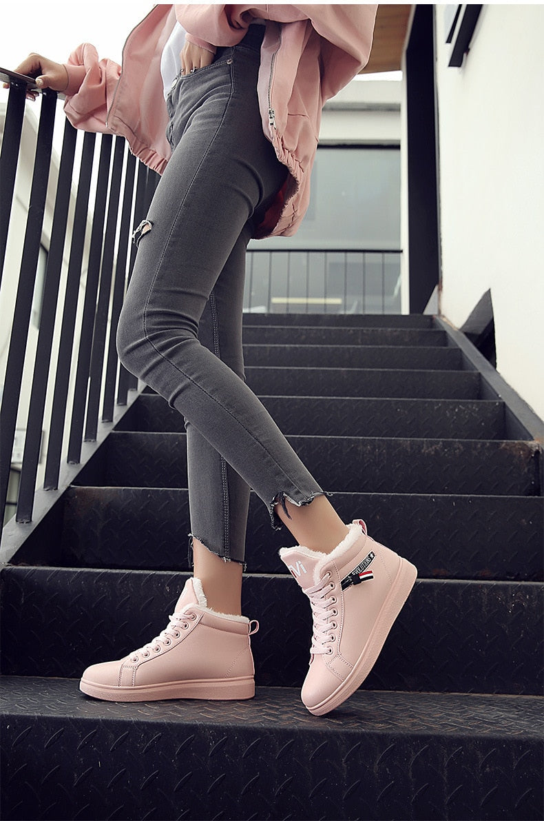 SUENTA Damen Stiefeletten Gefütterte Komfortable Winterschuhe - Winterstiefel