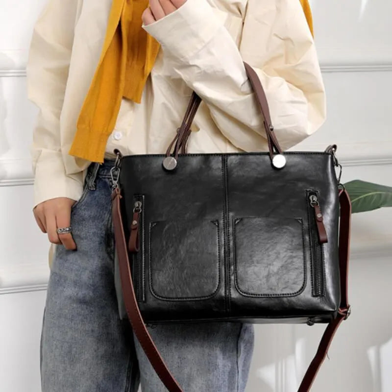 SUENTA Damen Tasche Im Vintage-Stil Retro-Look Material Qualität