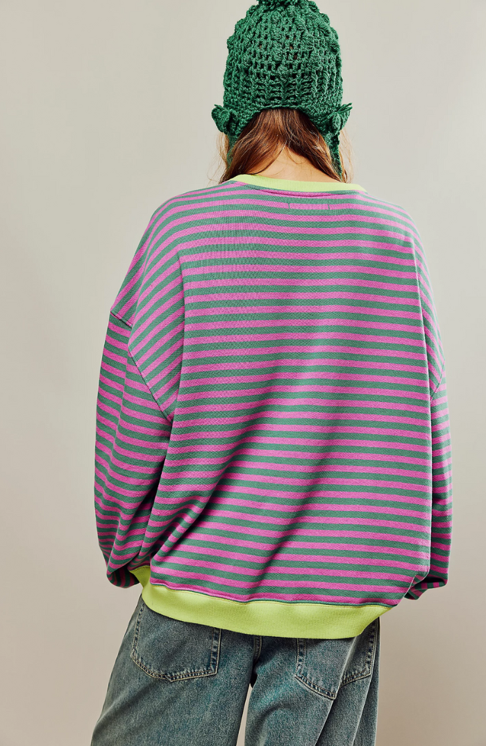 Pamelo | Damen Gestreifter Rundhals-Pullover für den Frühling