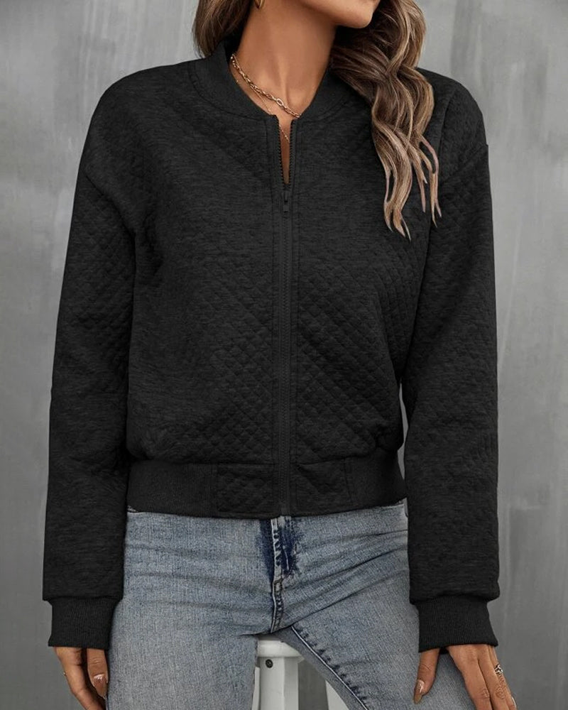 SUENTA Damen Elegante Übergangsjacke Modische Langarm Bomberjacke