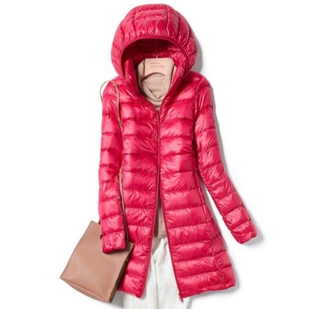 SUENTA Circoloco Damen Winterjacke - Warme Pufferjacke mit Kapuze Rot