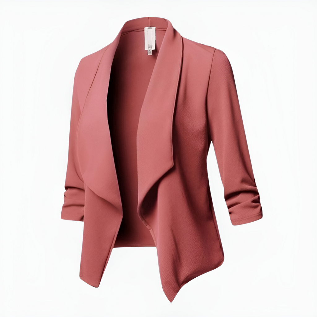 SUENTA Eleganter Blazer Mit Langen Ärmeln Für Damen Formal - Winterjacke Damen Rosa